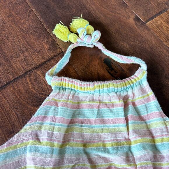 Cynthia Rowley Girls 18 Month Summer Romper Outfit Halter Pastel Striped - Picture 5 of 7